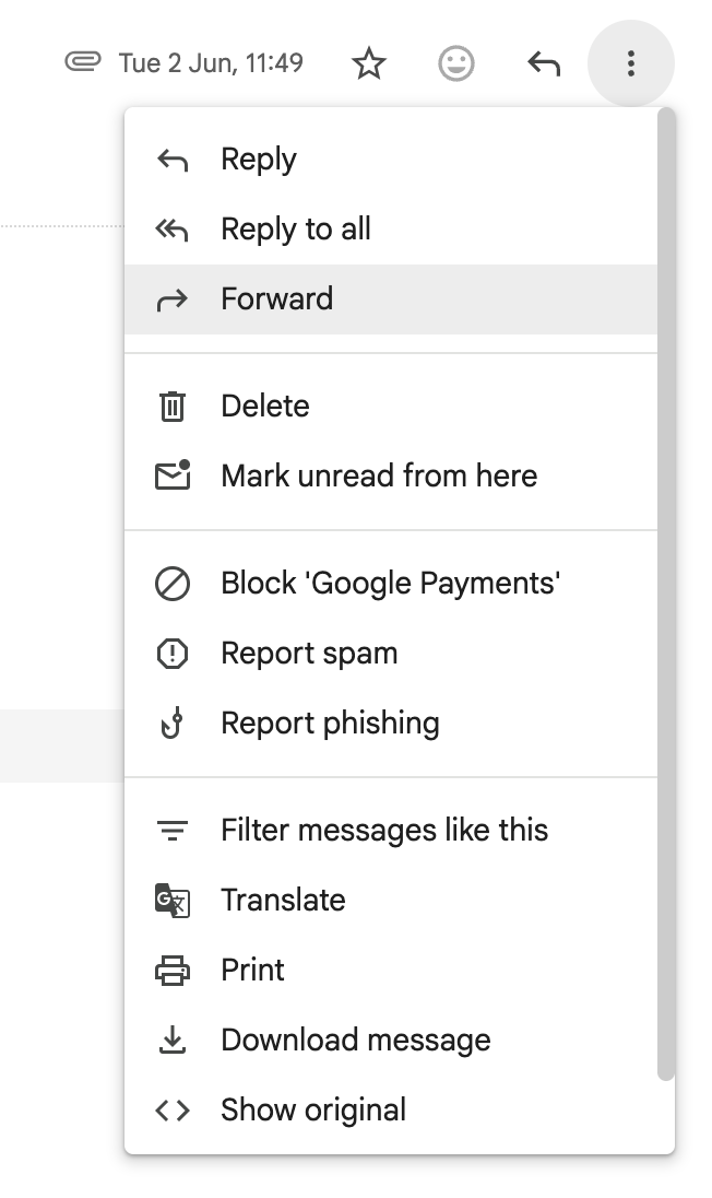 Email forwarding